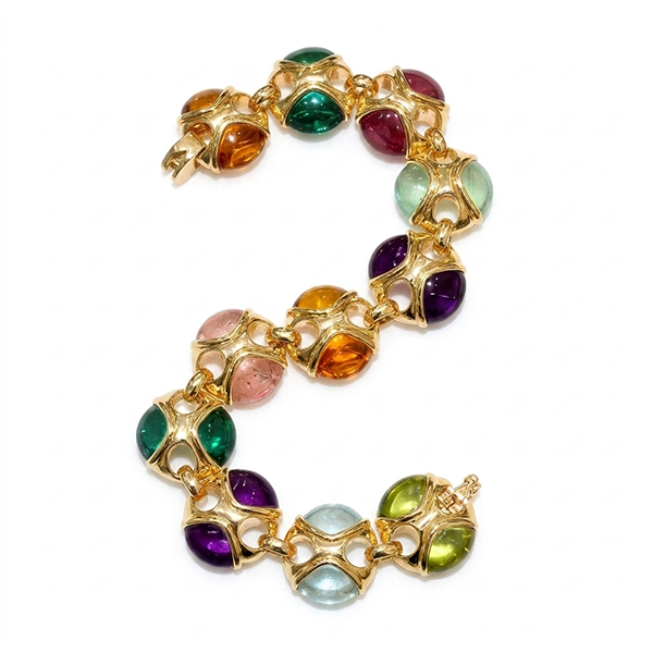 14K Multicolor Gemstone Bracelet
